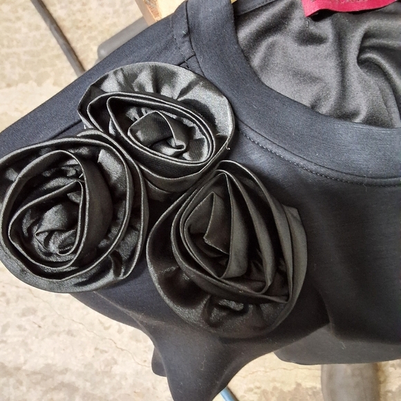 Black Long Sleeve Top with Floral Detail - Picture 10 of 11